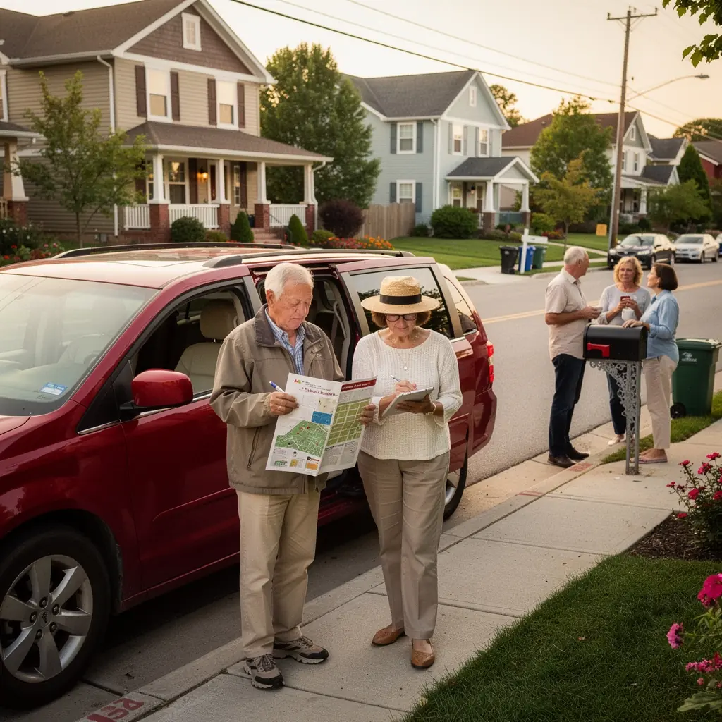 Konsultant nieruchomości prezentujący opcje mieszkań podczas spotkania.