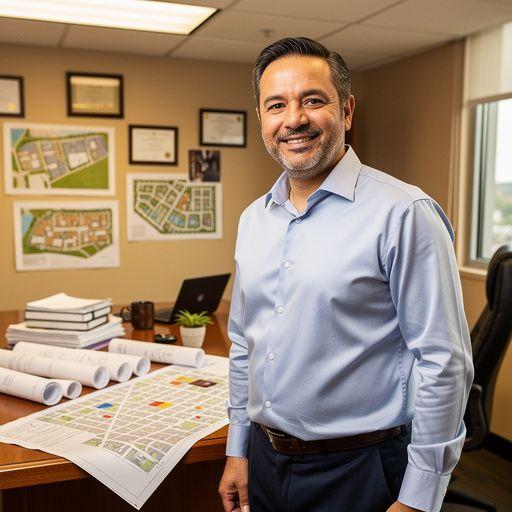 Biuro koordynacji przeprowadzek z seniorami w tle, z mapą tras wycieczek na biurku.